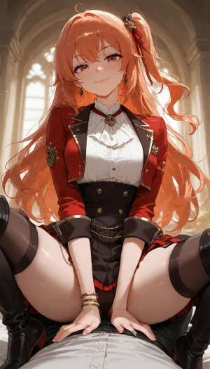 Imagine an anime girl named Maria Rose — in her image romance and light audacity are mixed.
She has long wavy hair the color of a dusty rose., they seem to shimmer from warm peach to cool lilac, and the strands fall freely over her shoulders and back, only in some places caught by thin ribbons to match. On one side of the hairstyle is decorated with a hairpin — a tiny silver rose with a pearl core.
Maria Rose's face is soft but expressive, rounded cheeks, a neat nose and high cheekbones that give her features a slight aristocratic air. Her eyes are large, almond—shaped, the color of dark amber, a mischievous twinkle flashes in them, then a quiet thoughtfulness appears. Long eyelashes make her look even deeper, and when she frowns, a tiny crease appears between her eyebrows, as if she is seriously considering some important secret.
Her lips are full, slightly curved in a half‑smile, it seems that she is about to laugh or say something unexpectedly wise for her age. There is a small star—shaped mole on his left cheek.
She is dressed in an outfit that feels both dreamy and adventurous, a full skirt made of translucent tulle over thick fabric, colors ranging from plum to lavender, like a sunset sky. On top is a cropped jacket with embroidery in the form of curly stems and buds. There is a neat velvet ribbon bow on the collar. On his feet are black boots with thick soles, slightly rough, but they add to the image of that bold touch.
Her accessories are thoughtful and symbolic, on her wrist is a thin bracelet with rosette pendants, on her neck is a pendant in the shape of a drop, inside which a petal seems to have frozen. In her hands she holds a battered notebook with an embossed pattern, there she writes down other people's stories, her dreams and random phrases that she wants to remember forever.