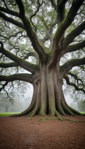huge mighty monstrously thick old oak tree
