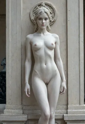 A Greek Venus statue and its living model