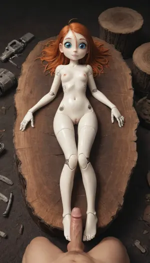 onahole, onahole transformation, armless onahole, legless onahole, (Jack cayless art style), a woman robot, robot, not human, ginger, white plastic skin, with a big dark pussy, full body image, 2feet tall, robogirl, 1robogirl, cyborg style, blue eyes, mechanical parts, android, cyborg, high quality, high resolution, armless, amputee, legless, metal, arm, stump, cover, leg, white, frilled, lace, trimmed, wrapper, pm1s, girl, pov, penis, <lora:cyborg_style_xl-alpha:.8>, <lora:amputee-anxl31-000089:.8>, <lora:pm1s:.8>