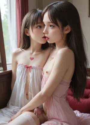 Sosuk_kIchi was open to everything new, false eyelashes, makeup, red lipstick and a light purple long wig with layers and ribbons, wearing a shiny white satin long nightgown with pink lace, innocent, shy, ((flat chest:1.8)), a painting by the artist Rafael, outdoor, man and woman, (areoles in the form of pink hearts tattoo areoles:1.4), perfect body, perfect ass, fully nude, ripped thigh highs, spread legs, full body pose, sweaty skin, perfect anus, cum anus, blushing, orgasm face, saliva Object, gd, erection, sex, toy, penis, (blue big eyes:1.3), random poses, erection penis, sweet, wet thick lips, beautiful lips, wet sexy lips touching dick, kissing penis, sloppy, dripping lips, a little bit of sperm is coming out of dick, a little bit of cum, small amount of cum, precum dripping from tip of cock, (ejaculation:1.6), licking, each, other's, tongues, kissing, other, on, the, lips, <lora:futanari_XL:.8>, <lora:kissing_v2:.8>