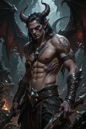 A cowardly demon with a weak physique a dark artifact, d&d, fantasy, highly detailed, digital painting, artstation, sharp focus, fantasy art, illustration, 8k, in the style of greg rutkowski. It's an absolute world-class masterpiece artwork. It's an aesthetically pleasing artwork with impeccable attention to detail and impressive composition.
