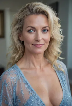 60 year old milf, gorgeous, blue eyes, Full body, Naked stunning milf, extra huge boobs, sagging slightly, (((big tits))), fit milf, athletic milf, abs, skinny milf, narrow waist, skinny ass, seductive smile, (((she wants to get fucked))), she is horny, she needs cock, detailed skin, in a sheer robe, light blue robe, close up, blonde, wrinkles, jewelry, long, hair, short, smiling, 1girl, blue, eyes, <lora:chest_adjust:.5>, <lora:Older_woman-000008:1>