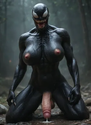 Hyperrealistic art, venom is a purple character with a large mouth, venom symbiote, 8 k cg render, venom, carnage, symbiote, 8k render, hyperreal highly detailed 8 k, 8 k high detail concept art, huge big breasts, hyper real render, 3 d render character art 8 k, 8k octane render, 8 k octane render, high detail 8 k render . Extremely high-resolution details, photographic, realism pushed to extreme, fine texture, incredibly lifelike, erect-futa, erect-penis, woman, testicles, erection, uberfit muscular, huge cumshot, <lora:She-Venom-FFusion.LORA:2>, <lora:SDXLlora13ErFut:2>, <lora:uberfit_lora_sdxl:2>
