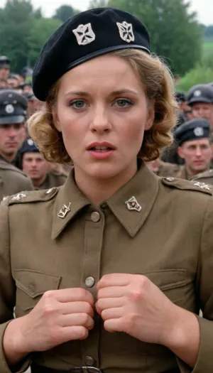 Oddball from "Kellys Heroes" fuck german nazist woman, <lora:SquattingAnal:.8>