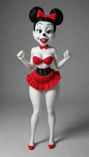 "originals Minnie Mouse, and Betty boo, classic 1990s style, full body character art, black and white color palette, red bow and skirt details, (if applicable to the AI model), large circular ears, high detail, clean lines, vintage cartoon aesthetic, in the style of Walt Disney Animation Studios." Super sexy chubby diferent posses set, sensualite porn porny, old lengerie pinky, ((Disney by famale)), word+ hormonales, universe space, famale, anthrotwrror híbrid, [minie], a happy smiling 19 year doll lifting her skirt, mixer ass, (furry bimbo), (mouth wide open:1.3), (booty delicius glutes), nice hips, (squeezing her tits together:1.4), (hip beuty waist:1.5), (lottus:1.4), plastic skin black, life doll, doll, plastic skin, full body view, combinated manga secuences viñetas fun, fucked secuense comics on all fours by doll, original doll, hips huge Big tits dolly, plastic bright, ((facing forward, front view:1.5))