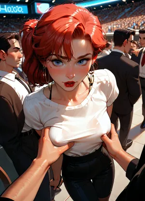 Source_anime, score_9, score_8_up, score_7_up, score_6_up, a lot of students near sexy red hair teacher, sexy teacher in class showing her slim body to her students, crowd, a lot of students molesters, spreading ass, thumb in ass, (gropping her whole body:1.5), pulling her hair, high angle shot, rpgpixie, (ratatatat74), 90s Anime, (Outline), (cartoon), 1girl, cartoon, low color palette, sexy, painted, illustration, made in adobe illustrator, no gradients, incase style, concept, art, by, syd, mead, retro, futuristic, flat colors, Perfect Handsa, <lora:Animated_Concept:.8>
