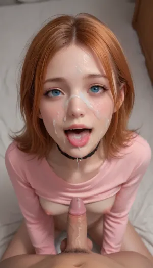 An insanely gorgeous 18 year old student, sucking a dick, skinny, tanned skin, ginger pussy, pink sweatshirt, pink lace choker, front view, oral creampie, headgrabblowjob, 1girl, hetero, 1boy, fellatio, oral, uncensored, testicles, hands, another's, erection, realistic, pubic, hair, solo, focus, sucking, a, cock, with, her, mouth, blowjob, deepthroat, pov, side, front, above, creampie, kneeling, runny, makeup, hand, holding, head, penis, arms, behind, back, wet, dry, naked, male, clothed, facial, cum, on, face, ((cum on face:1.6)), small breasts, stomach, covered, in, perfect, skinny body, very small breasts, long fiery ginger hair, choker, very wide opened mouth, moaning, screaming, smiling, tongue, out, ahegao, drool, akanbe, hard nipples, dark, ghost, wide, <lora:Facials:.5>, <lora:Nipples XL:-2>