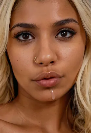 North African woman, Maghrebi type, dark matte warm skin, deep dark brown eyes, long wavy dark brown hair, sharp beautiful facial features, beautiful features, small delicate crescent moon birthmark near the collarbone near the throat, natural elegant birthmark, extremely detailed skin texture, photorealistic, 8k
⁠photo of Nami, a young stunning North African woman, thin delicate scar on left eyebrow, small faint eyebrow scar, highly detailed skin texture, 8k, wearing a black Under Armour tracksuit, sitting on a bed in a modern hotel room, soft indoor lighting, cozy atmosphere, relaxed pose, sharp focus⁠