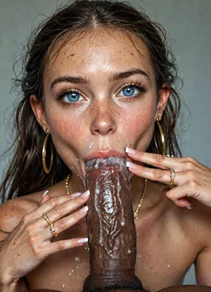 detailed and infocus face, (beautiful petite female much younger than 18 years old:1.7), (cum explosion from nose:1.1), (cum explosion:1.2), (very petite brunette:1.6), (micro body:1.4), very delailed eyes, big expressive eyes, wide open eyes, (slutty face:1.2), eye contact, facing viewer, hdr, blush, wet skin, sweaty, (very slim:1.4), (flat chest:1.4), male pov, blowjob, (deep black cock oral penetration:1.7), (twin pony tails black hair:1.4), ejaculating, cum, grabing head, big cock, extremely big cock, from above, extremely beautiful, extremely, perfect face, perfect skin, long eyelashes, thick eyelashes, (side view:1.3), shiny pink lip gloss, (gold hoop earrings:1.5), big lips, looking at viewer, naked, (very light blue eyes:1.3), (perfect manicured very long polish nails:1.6), (close-up to nails:1), (silver longest necklaces), silver choker, ((((she wear lots of silver and diamonds rings in every finger:1.8)))), skin tight, flirty, dimorphic feminine face, eyeshadow, close up, UHD, 8k wallpaper, (maximum quality:1.5), (ultra high resolution:1.7), ((dark erected nipples slip:1.4)), ((very dark aerola:1.4)), ((very dark very long thick huge nipples:1.4)), (masterpiece:1.2), award winning photo, (huge cum is flowing from lips:1.5), (Extreme:1.5), (insanely detailed:1.9), (realism:1), (realistic:1.7), (hdr:1.4), hyper-detailed realistic body, hyper-detailed realistic face, (warm ambient light:.5), (dark shadows:1.4), hyperrealistic, 8K, BadX, porn photoshoot, detailed skin, on the roof, steam, blushing, DETAILED background, spectacular lighting, (eyes wide open in pleasure:1.48), (pleasing expression:1.44), (shy:1.4), UHD 8K, (full body photograph:1.12), (huge dick:1.6), (creamy deep deepthroat:1.5), (extreme oral sex:1.5), (huge veiny black dick:1.4), (cum:1.8), professional photograph shot on kodak, 35mm photo, sharp focus, high budget, cinemascope, 100 mm lens, 1/250 s, f/2.8, ISO 300, but, <lora:detailed_notrigger:1>, <lora:LCMTurboMix_Euler_A_fix:.4>, <lora:photorealistic_portrait_notrigger:1>, <lora:BUT_SDXL_SHS:1.2>