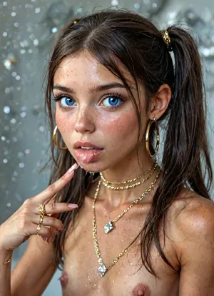 detailed and infocus face, (beautiful petite female much younger than 18 years old:1.7), (cum explosion from nose:1.1), (cum explosion:1.2), (very petite brunette:1.6), (micro body:1.4), very delailed eyes, big expressive eyes, wide open eyes, (slutty face:1.2), eye contact, facing viewer, hdr, blush, wet skin, sweaty, (very slim:1.4), (flat chest:1.4), male pov, blowjob, (deep black cock oral penetration:1.6), (twin pony tails black hair:1.4), ejaculating, cum, grabing head, big cock, extremely big cock, from above, extremely beautiful, extremely, perfect face, perfect skin, long eyelashes, thick eyelashes, (side view:1.3), shiny pink lip gloss, (gold hoop earrings:1.5), big lips, looking at viewer, naked, (deep blue eyes:1.5), (perfect manicured very long polish nails:1.6), (close-up to nails:1), (silver longest necklaces), silver choker, ((((she wear lots of silver and diamonds rings in every finger:1.8)))), skin tight, flirty, dimorphic feminine face, eyeshadow, close up, UHD, 8k wallpaper, (maximum quality:1.5), (ultra high resolution:1.7), (masterpiece:1.2), award winning photo, (huge cum is flowing from lips:1.5), (Extreme:1.5), (insanely detailed:1.9), (realism:1), (realistic:1.7), (hdr:1.4), hyper-detailed realistic body, hyper-detailed realistic face, (warm ambient light:.5), (dark shadows:1.4), hyperrealistic, 8K, BadX, porn photoshoot, detailed skin, on the roof, steam, blushing, DETAILED background, spectacular lighting, (eyes wide open in pleasure:1.48), (pleasing expression:1.44), (shy:1.4), UHD 8K, (full body photograph:1.12), (huge dick:1.4), (creamy deep deepthroat:1.5), (extreme oral sex:1.3), (huge veiny black dick:1.6), (cum), professional photograph shot on kodak, 35mm photo, sharp focus, high budget, cinemascope, 100 mm lens, 1/250 s, f/2.8, ISO 300, <lora:detailed_notrigger:1>, <lora:LCMTurboMix_Euler_A_fix:1>, <lora:photorealistic_portrait_notrigger:1>, but, <lora:BUT_SDXL_SHS:.8>