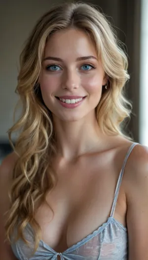 The woman has long, wavy blonde hair that frames her face beautifully. Her blue eyes are bright and engaging, often sparkling with warmth as she smiles at the camera. Her smile is wide and inviting, frequently showing her teeth, which adds to her friendly and approachable demeanor. She has a fair complexion, and her subtle makeup enhances her natural features without overpowering them.

Her body is slender and well-proportioned, with a noticeable waistline that is accentuated by the fitted dresses and tops she wears. Her hips are proportionate to her waist, contributing to her balanced figure. Her legs are long and slender, as seen when she showcases her shoes. Her upper body is covered but not very modestly, with her breasts prominently featured due to her choice of clothing. Her posture is confident, and she carries herself with grace and poise.

Her breasts would be proportionate to her body, and her overall appearance would be fit and healthy. Overall, her appearance is stylish and put-together, with a focus on comfortable yet fashionable outfits a little bit too revealing for her role as a teacher. Her cheerful and approachable demeanor is reflected in her facial expressions and body language, making her presence warm and inviting.

perfect anatomy, best quality, 8k, insane details, intricate details, hyperdetailed, hyper quality, ultra detailed, professional, HDR, ray tracing reflection, cinematic lighting, highlydetailedbody, realisticface, highlydetailedhair, perfectfingers, insanelydetailed, 8K.highdetailedskin, highresolution, <lora:style_lora_realis:.8>, <lora:Sideboob_XL:.8>, photo, in, phst, artstyle, <lora:SDXL1.0_Essenz-series-by-AI_Characters_Style_BetterPhotography-v1.2-'Skynet':.8>, ponychar3-RBSYPV3, curvaceous2, long, hair, looking, at, viewer, burgundy, brown, eyes, mole, portrait, freckles, realistic, <lora:ponychar3-0-RBSYPV3:.8>