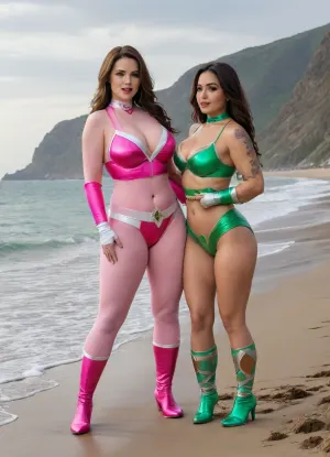 (8K resolution), ((people touched detailed)), (((adult animate sapphic therapy performing, body doggy position, babe enormous plumped pouring breast, Power Rangers skin costume, massive fucked pussy and glamorous butt, hourglass body, touch jobbing, interracial gangbang bimbo perform reinvent escort makeup))), ((wetting by sea with orgy characters between breast fucking man in mouth job, wear heel and net bikini. The day, lighting HDR+, full body visibly)), (tattoos cover wrought body, detailed), ((public beach on porned seaside))