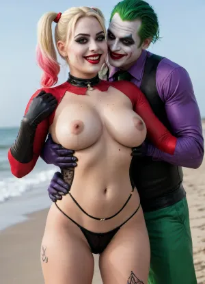 (8K resolution), ((people touched detailed)), (((adult movied sapphic therapy performing, body the position, babe enormous plumped pouring breast, sexfriend of Joker Harley Quinn skin costume, massive fucked pussy and glamorous butt, hourglass body, touch jobbing, interracial gangbang bimbo perform reinvent escort makeup))), ((wetting by sea with orgy characters between hand fucking man in mouth job, wear heel and net bikini. The day, lighting HDR+, full body visibly)), (tattoos cover wrought body, detailed), ((public beach on porned seaside))