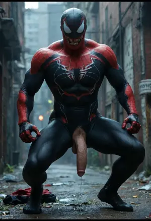 (Vemon from spider man), having gay sex with Spiderman, venom with a massive huge black cock, Spiderman with huge white cock, torn clothing, pubic hair, anal penetration, full body, sex gay, two mans with huge cocks fucking, anal penetration An ultra-realistic RAW photo captured on a Canon EOS 5D Mark IV with a Canon EF 50mm f/1.8 STM lens. Shot at f/1.8, 1/125s, ISO 100. Soft natural ambient lighting with subtle rim light, daylight white balance 5500K. Extremely shallow depth of field, sharp subject focus with smooth background bokeh. High-resolution digital capture with minimal processing, subtle natural sensor noise, authentic lens characteristics including soft vignetting and slight chromatic aberration on high-contrast edges. Neutral color profile preserving true-to-life tones, perfectly composed using the rule of thirds., cinematic shot, dynamic lighting, 75mm, Technicolor, Panavision, cinemascope, sharp focus, fine details, 8k, HDR, realism, realistic, key visual, film still, cinematic color grading, depth of field., sharp, soft focus, depth of field, 8k photo, professional lighting, taken with Canon EOS R5, DSLR, 75mm lens, a hyper-realistic high dynamic range visual style featuring intense lighting contrasts, vivid colors, razor-sharp textures, and finely tuned reflections. masterpiece, surreal setting, <lora:Light_and_Shadows_Circus_r1:1.8>, <lora:pein:.8>