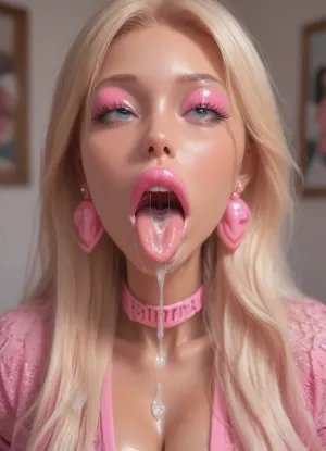 (long hair:1.5), earrings, (sexy:1.5), (ahegao:1.5), (tongue out), (this is a photo:1.5), (photorealism:1.5), (bimbo:1.9), closeup, (drool:1.5), (cum:1.5), choker