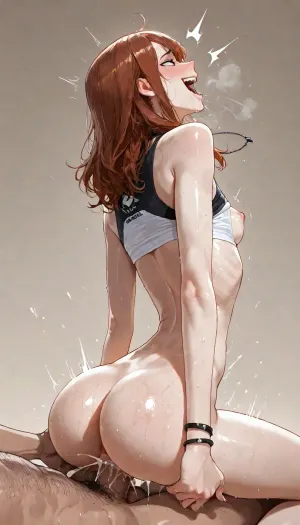 Masterpiece, high Quality, simple background, Best Quality, 1girl, bimbo, brunette, fake titties, fake ass, pussy juice, sweaty body, sex, upright reverse cowgirl position, human penetrating, large penis, penis in pussy, ass grab, arched back, aroused, seductive, love, looking pleasured, open mouth, saliva, sexy, happy screaming, eyes wide with shock, extreme cum, front view, low angle view, pussy focus, (white male, ((skinny fit)), black necklace, thin white bracelets, (very hairy body), beard, gritting his teeth), (smiling orgasm), bmbplora, <lora:LCMTurboMix_Euler_A_fix:2>, <lora:add-detail-xl:2>, <lora:bimboxl_02:2>