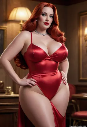 ssbbw cartoon character jessica rabbit, from who framed roger rabbit, full body image