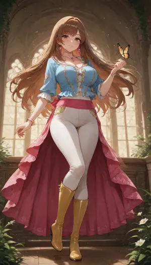 (((Filipina girlfriend))), white pants with butterfly, thick yellow boots, <lora:Super_Eye_Detailer_By_Stable_Yogi_SDPD0:.5>, ((butterflies))