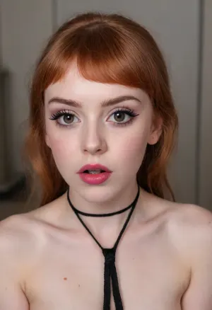 🧘🏻‍♀️👇🏻💋💄Realism is the perfect, (sexiest adorably cute hot android with artificial intelligence:1.6), gorgeous, adorable, 💗🪄👇🏻💄, extremely sexy face, perfect female face, (sensual eyes:1.5), (seductive eyes:1.5), (most beautiful eyes:1.7), (sexy eyes:1.6), (perfectly shaped lips:1.3), full lips, (small cute nose:1.1), sexy makeup, (sensually parted lips:1.2), horny expression, (very sexy beauty:1.6), athletic, tight body, slim neck, shapely thighs, perfect ass, (very tidy pink godpussy:1.5), (really pretty breasts:1.5), (looking like she has inappropriate sexual fantasies involving viewer:1.6), erotic fantasies., (cum on tits:1.3), (cumshot:1.3), (cum in mouth), (grey eyes), (youthful:.2), (long blue eyelashes, olive eyeshadow with glitter), (flatchested:.2), (The half-open mouth), (pale skin:1.6), (big detailed open pussy fuck:1.6), (dark complexion:.2), (makeup:.2), (long dark eyelashes:2), (sweaty:1.2), (pussy juices:.2), (shy:.2), (blushing:.2), (figure 8 years old girl), (begging for sex:.2), (head tilt:.2), (redhead:1.4), (open detailed pussy is made up with lipstick), (tied hair with bangs:1.9), (the nipples are painted golden with blue sparkles), (one breast exposed:1.7), (She winks at the viewer and changes her position), (just had a bath:1.5), (bimbo makeup, intense saturated glossy purple lipstick:1.2)
