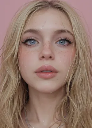 ultra closeup, porn, pornography, (blonde:1.3), xxx, pink background, water, wet clothes, tight sch00l dress, teeny, teenie, youthful, soft face, plump cheeks, photo studio, little t33n, grunge, hot pink, dusty, neon, russian woman, big lips, medium tits, front view, tiny tits, purple, fringe, evil russian girl deep hypnosis, cheeky, sly, mischievous, bi, high quality photograph, porn perfection, pornification, AI perfection, perfect sexual desire, tight, pure evil, taunting, arousal, lust, (unusual, pupils), •••hannahowoxl, eyesi, xdlx, very, dark, focused, flash, photo, solo, bangs, eye, focus, face, close-up, sparkle, looking, at, viewer, glowing, eyelashes, <lora:HannahXL:.8>, <lora:xdlx_style:.8>, <lora:sdxl_darkflash_v6-000060:.7>, <lora:flash_photography-000009:.8>, <lora:Jeweled eyes-NAI:.6>