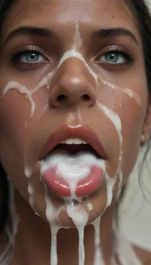 very detailed, thick wet white penis, with only one black skin, ((black skin:1.8)), woman, face only, beautiful penis, interracial, close up, random poses, super close up view, sweet, mouth wide Open, wet full lips, close up beautiful lips, wet sexy lips, Red lipstick, sloppy, dripping lips, (excessive cum:1.8), cum in mouth, cum on face, close up penis, UHD, 4k, 8k, ultra quality, ultra detailed