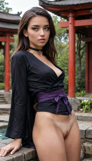 (perfect 10/10 sexiest AI slut:2), (young model:1.6), (sexiest adorably cute hot beauty:1.8), (gorgeous:1.3), adorable, cute, (seductive:1.5), extremely sexy face, perfect female face, (sexy upturned doe eyes:1.7), (perfectly shaped full lips:1.3), (small cute nose:1.1), (sensually parted lips:1.2), (provocatively erotic:2), (very adorable sexy cutie:1.6), (seductive temptress:2), (18yearold:2), (very shapely body:2), (perfect body:2), athletic, tight body, slim neck, shapely thighs, erect nipples, perfect ass, (very tidy teeny godpussy:1.6), ...

BREAK, (girl:2), (close:.2), (looking back:.2), .
BREAK, (girly:2), (minx:.2), (petite:.2), (sweet:.2), (slender:.2), (youthful:2), (cute:2), (fit:2), (slutty:.2), (vixen:.2), (sexy:2), (flatchested:.2), (busty:.2), (curvy:.2), .
BREAK, (tanned:2), (tan lines:2), (dark complexion:1.8), (makeup:.2), (eyelashes:.2), (freckles:.2), (sweaty:1.2), (pussy juices:.2), .
BREAK, (shy:.2), (blushing:.2), (worried:.2), (flirty:2), (lewd:.2), (excited:.2), (moaning:.2), (begging for sex:.2), (head tilt:.2), .
BREAK, (redhead:.2), (blonde:.2), (brunette:.2), .
BREAK, choker, (black kimono:1.6), (pussy slip:1.6), .
BREAK, (leaning back:1.8), .
BREAK, (outdoors shrine:1.4), (side view:1.6), .

BREAK, (softporn amateur modelling still from a very erotic set featuring a beautiful girl:2), (extra intricate high-definition fidelity:2), (incredibly detailed:2), .
BREAK, <lora:lora-sdxl-perfect-eyes:1>, <lora:adlima_xl_1_standard_merge_62_88_05_05:2>, <lora:sunnyrayyxo_v1_SDXLBase:2>, <lora:LCMTurboMix_Euler_A_fix:.8>