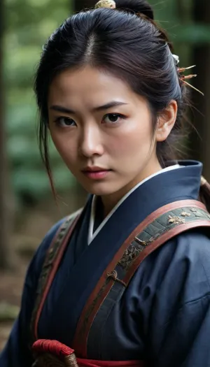 Traditionelle japanische Samurai, female