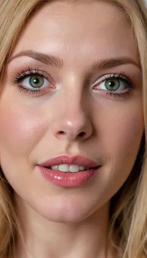 21 YEAR OLD WELSH BIMBO SLUT, IN FRONT OF VIEWER, VERY EXTREMELY EXTREMELY CLOSE UP, FACE & BREASTS DIRECTLY IN VIEWERS FACE, FACE TO FACE, DIRECTLY IN FRONT OF VIEWER, LARGE BIG BOOBS, VERY CLOSE UP, BENDING FORWARD, BRIGHT FACE, VERY WHITE SKIN, GOOD LIGHTING, LONG NATURAL STRAWBERRY BLONDE HAIR, BIG GREEN EYES, BIG BIMBO LIPS, SMILING, SLUT, PERFECT FACE, LUSTFUL APPEARANCE