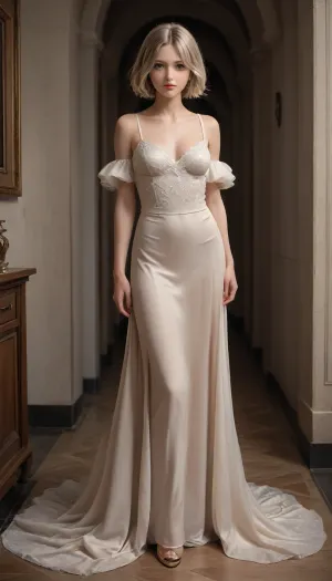 saggy old super girl. full standing front view