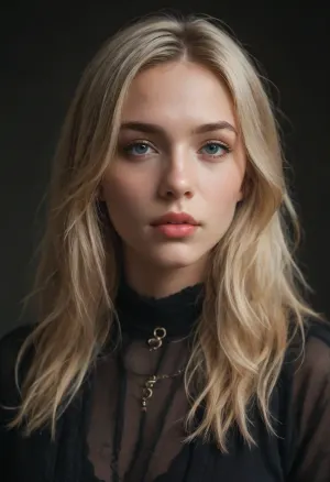 (Long dark-blonde blonde hair:2)