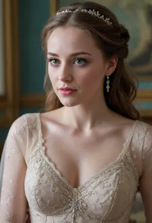 Молодая красивая девушка, 25 лет, блондинка, короткие волосы, прическа каре, небольшая грудь, обнаженная девушка, голая девушка, на заднем фоне красивые деревья, вокруг девушки в кругу стоят одетые мужчины