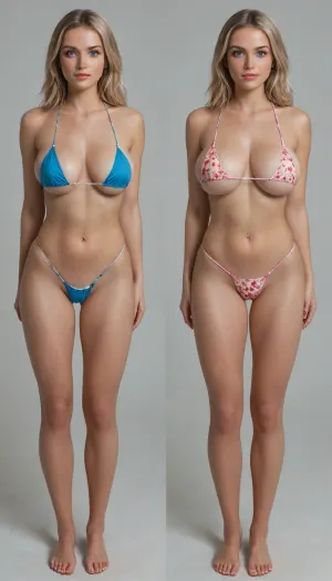 24 year old model, bikini sales catalog, 28H breast measurements, to small of bikini for massive breasts, very petite, very slim, very fit, curvy, extremely sexy, extremely sexual, blonde hair, piercing blue eyes, cute freckles, freckled face, gorgeous face, smooth skin. Full body poses for a magazine spread.of various sexy beach bikinis.