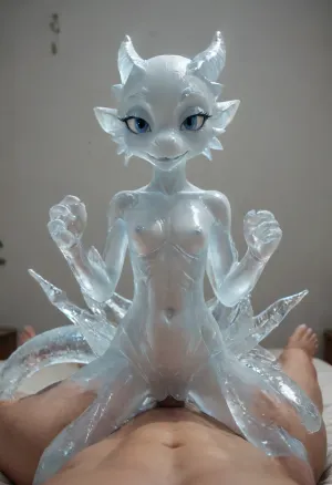 skinny kobold girl with translucent ice body, close-up, riding on human pov, cowgirl sex close-up, icecarvingcd_xl, <lora:icecarvingcd_xl-000013:.8>, PEIceSculpture, ice, sculpture, <lora:PE_IceSculpture:.8>, (creature), Ice, <lora:Ice Dress:.8>, <lora:Translucent_Slime_HQ_-_Anime:.8>