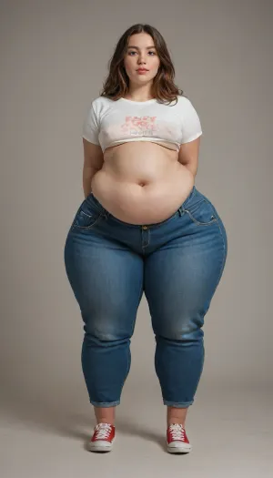 tall curvy pear shaped bbw type woman, small flat chested perky brests, (huge long puffy erect nipples:1.4), thick thighs, big hips, tiny waist, (fat belly:1.5), full body image