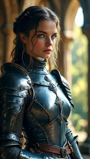 Uber realistic, 8k, ultra detailed, masterpiece, (beautiful medieval female knight), Medieval setting, gothic themed, black armor, bondage, blue fantasy eyes, High, Resolution, More, Details, 8K, but, hkstyle, <lora:add-detail-xl:.8>, <lora:MJ52:.8>, <lora:BUT_SDXL_SHS:.3>, <lora:hkstyleV5:.8>
