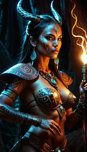 inkwork, dark fantasy, illustration, evil tribal laserlight-painting, art, by, mooncryptowow, <lora:WowifierXL-V2:.8>