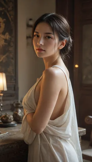 Oriental, ancient, China, ming dynasty, emperor, inside the forbidden city, surreal historical photo, brothels, prostitutes