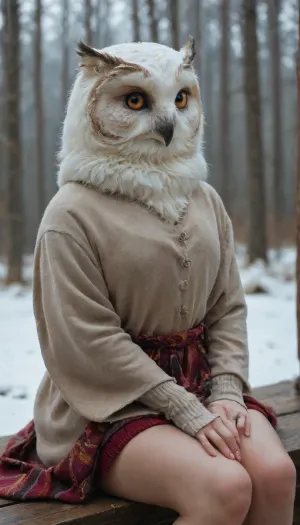 real Harry Potter, white owl sitting on his arm, beautiful art, watercolor, winter