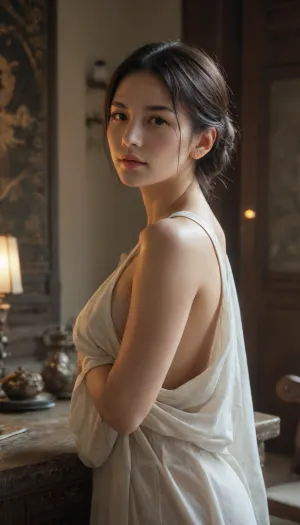 Oriental, ancient, China, ming dynasty, emperor, inside the forbidden city, surreal historical photo, brothels, prostitutes