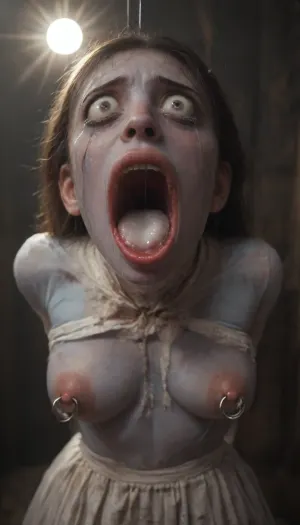 by Luis Royo, 4k, 8k, best quality, masterpiece, ultra highres, extremely detailed, absurdres, HDR, . award-winning, professional, highly detailed, Medium shot Photo, It's a cinematic live action photography with cinematic and soft lighting. The photo was shot on a DSLR, Canon EOS D5 IV, female drow elf barbarian, (dark night blue skin:1.82), tall, angry, busty, curvy, thin waist, big boobs, big butt, slim, fit, vitiligo, strong, (wearing Drizzt Do'Urdens armor, with bear fur pelt, dungeons and dragons inspired chainmail, purplish blue skin, black and purple hair, Dark, Elf, Warrior, Drow, tattooed, scarred, purple eyes, uberfit, muscular, blue skin, amazon, giant, fur barbarian armor, bloody, blood spatter, bear, bear heart), Dark, Elf, Warrior, Drow, tattooed, scarred, purple eyes, blue skin, amazon, giant, fur barbarian armor, bloody, blood spatter, bear, magazine cover, Realism_Quality_2xx_By_Stable_Yogi, score_9, score_8_up, score_7_up, (((very pretty face:1.3))), (((extremely ultra detailed face:1.3))), (extreme size difference:1.6), (ultra realistic), (maximum quality), (high resolution), (extreme detail), (ultra realism), UHD, super high quality, high resolution, perfect lighting, natural lighting, Uber realistic, ultra detailed, 35mm photograph, film, hdr, photographic, ultra realistic, ultra high details, back light, (dynamic pose), (dynamic angle), (random angle), (random pose), (dynamic view), (random view), volumetric lighting, golden hour lighting, dramatic shadows, rich details, nature-inspired color palette, side view, giant big black dick, cumshot, bukkake, extreme close-up of face, black hair, (completely glazed with thick milky white glossy cum:1.7), no skin visible beneath the slime layer, (smooth seamless coating:1.5), (slime oozing and flowing over facial contours:1.4), eyelids, lips, cheeks, chin all buried under the fluid, facial shape still subtly visible beneath the glaze, soft veil partially stuck to the slime, surreal beauty shot, cinematic lighting, (large heavy nipple rings:1.5), (leg spreader bar:1.2), UHD 8K, cinematic masterpiece, maximum details, maximum quality, maximum realism, award winning photo, extremely detailed face, deepthroat, throatfuck, veiny throbbing muscular black brute cock, huge girthy muscular black brute dick, cock stuffed down throat, holding head while fucking her mouth, drooling while choking, choking on cock, tearfilled eyes while deepthroating cock, hyper wide cock, massive cockhead dripping cum, cumshot inside mouth, arched back, ((Ultimate realistic photo details)), (((dynamic sexy pose))), (((bright sunlight))), (front view), photorealistic, (eyes wide open in horror:1.72), (wide mouth spreader:1.8), (pleading expression:1.56), (terrified:1.48), (crying:1.48), (fear and panic:1.56), (pulled nipples:1.2), nipple clamps, <lora:Dark_Elf_Warrior:2>, <lora:Drow:2>, <lora:zavy-brbrn-sdxl:2>, <lora:close_up_detailed_shot_of1:2>