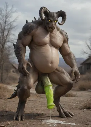 massive green glowing Deathclaw out in the Capital Wastes, Deathclaw, Fallout, huge penis, (reptilian penis), HD, ultra detailed, outdoors, glowing, (cum inside), radioactive male, gloomy setting, capital wasteland setting, (huge saggy testicles), pregnant huge belly, muscular body, (horse penis), (a penis glowing with radiation)