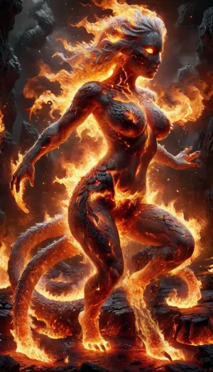 Fire Naked woman with a lizard tail standing on all fours, completely covered in silvery scales, large breasts, her breasts are tight and hanging to the floor, the woman is naked on all fours. She has a lizard tail, the tail is as long as her body. The tail is raised up. It is covered with scales, the skin is covered with scales, the woman fire has scaly skin the scales are ashy silver, (correct tail positioning), (no missing limbs), (han, yu, long, huang\), fire, that, looks, like..., firecd_xl, ral-embrglt, <lora:SG2:2>, <lora:Aether_Fire_v1_SDXL_LoRA:2>, <lora:firecd_xl-000017:2>, <lora:ral-embrglt-sdxl:2>, DonMF1r3y4by55XL, <lora:DonMF1r3y4by55XL:.8>