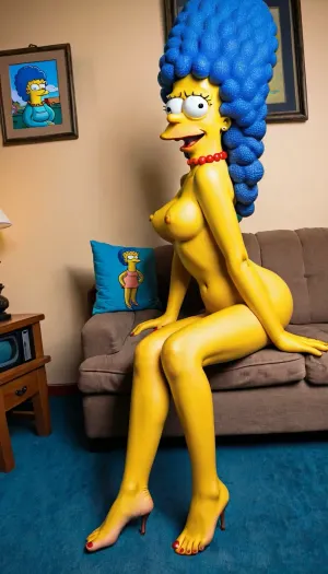 (Marge Simpso from the TV series "The Simpsons"), 80's animation, (animated drawings like Marge simpson), (simpsons drawing style), full nude, hfmarge, the, simpsons, blue hair, Simpstyle, (((legs spread))), <lora:hfmarge114:2>, <lora:SDXL-Simpstyle-Lora-v2-r16:1.6>