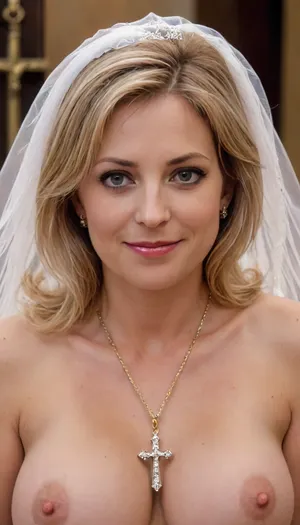 Very stacked fat milf, nude woman, smile, veil, look at me, ordinary milf style, huge cross necklace, makeup High detailed photo, high quality photo, pn, natpokXL, <lora:Face Shapes - Round XLP:1.4>, <lora:epicNewPhoto:1.2>, <lora:pn_UrbannaSprawl_SDXL_LORA_v06:1>, <lora:natpokXL:1.2>