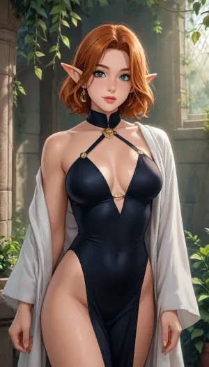 reiq meets markgavatino and melkor mancin artstyle, elf goddess, uberfit, muscular, athletic, vines, saint, cleric, robes, edgleotard, wearing, <lora:uberfit_lora_sdxl:2>, <lora:attractive_notrigger:2>, <lora:MIAOKA_shutengyi_xl_v1.0:2>, <lora:Saint XL:2>, <lora:edgleotardXL1:2>