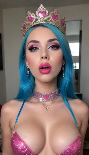 (phillipin girl:1.7), and sitting with my legs apart in front of a dressing table with a mirror and a backlight, and there are various makeup products on the table., (tons of cum:1.4), bukkake, I'm looking In the mirror with my eyes wide open, I'm 21 years old and I'm wearing lipstick, Amazing photo, 8k, highest quality, wide viewing angle, detailed face, insanely attractive face, I'm a little lady, I'm holding a lipstick in my hand, s, (colored long hair wearing personalized crown on my head:1.3), covered in pink lipstick, you can see my close-up, oh my god, pink, (big lips, piercing, (maximally detailed skin:1.3), (makeup:1.5), long blue eyelashes, olive eyeshadow with sequins, (high-quality facial care:1.3), big plump lips of a beauty in red lipstick with a glossy wide pink contour and slightly open mouth, (hairstyle with five pigtails, straight bangs of blue color with sequins:1.2), (purple nipples:1.2), labia, clitoris, big, open, spread, closed, small, medium, large earings:1.7), long, shaved, pubic, hair, bad, lighting, bright, 1-alpha, .8>, Abandoned, Hospital, (close view:1.5), (above viewer view:1.7), (pov:1.4), (open mouth:1.7), (wearing heart_shape choker:1.7), (necklace with big pendant:1.4), (wearing many hair accesories:1.7), (ponytail and pigtail:1.4), (wearing personalized crown:1.7), (nipples slip:1.7), (saggy paffy nipples:1.7), (girl lowering bra to one side until one breast is exposed:1.7), (saggy puffy nipples:1.7)