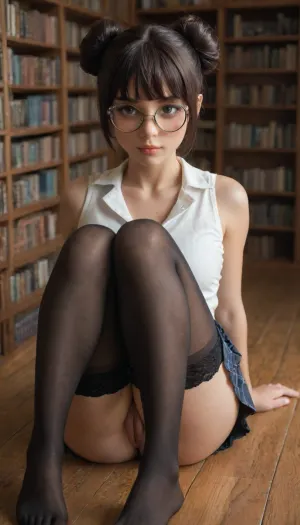 Kiriko, (looking at viewer like lewd girl yearning for intense hard fuck:2), (incredibly horny and ready to be fucked:2), (most beautiful sexy face:1.2), (sexy sultry eyes:1.4), dark long eyelashes, (perfect lustful lips:1.2), on set of photoshoot.
BREAK, (busty:.2), (curvy:2), .
BREAK, (buns and bangs:2), (tanned:.2), youthful complexion, (freckles:.2), (round glasses:1.7), (skirt:1.8), (stockings:1.7), (sitting with knees up:2), (library:1.6), (sexual pose accentuating perfection of her adult fuckable body:1.6), (sexually suggestive:2), (perfect adult body proportions:1.1), athletic, tight body, slim neck, narrow chest and shoulders, small chest, narrow waist, (wide hips:1.1), muscular thighs, tight ass, perfect round ass, (natural perfect shapely perky breasts:1.1), (tidy godpussy:1.2), <lora:Perfect_Eyes:2>, <lora:adlima_xl_1_standard_merge_62_88_05_05:2>, <lora:Christy_Turlingtonxl1:1.4>, <lora:WildcardX-XL-Detail-Enhancer:2>