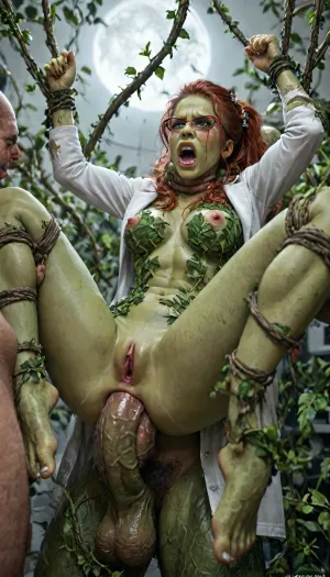 Poison ivy, (fucked in the ass by giant plant cock), . She is wearing glasses and lab coat. She is in a laboratory. Yelling, (angry face:1.1), (wrists and ankles bound by vines), torn clothes, torn green tights, one black office heal, (green skin:1.3), green pussy, green hands, green Feet, (bright red hair), cum leaking from asshole, e, shot with a Leica M10 Summilux 50mm f/1.4, ultra-photorealistic, lifelike colors, Uber realistic, ultra detailed, arched back, detailxl, 35mm photograph, film, ((Hyper realistic)), (ultra HD image), 8k, super high quality, super high resolution, extremely detailed, perfect face, perfect eyes, ((crying alot:1.165)), extremely shy, 1 girl, 8 old men, ((gangbang_rape, doubleanal_rape, arms_behind_head, nsfw:1.24)), ((hogtied, bound with large chains, tied to a torture van:1.18)), (Torture, defiling, sadism:1.12), ((5 dirty old fat men gangrape girl:1.5)), ((view from the side)), ((brutal sex:1.3)), ((extremely rough pounding)), ((forceful)), (in a bloody field after a battle, white full moon in the sky:1.4), (man is choking her from behind:1.2), ((hogtied, bound with large chains, tied to a torture table:1.18)), ((((12 giant african muscular men:1.4)), (opening wide her little mouth:1.5), (interracial sex), ((anal fuck 1.5)), (big white cocks, muscular white old men gangbang, 6 large muscular old men, gargantuan old men cocks, anal sex expansion, large hyper muscular old men men, old men group sex gangbang, (old men gangbang sex), swollen white veiny cocks), (double anal penetration), hardcore double penetration, many men filming her with cellphones laughing, anal sex expansion, large hyper muscular fat old men, (double anal sex), (double anal penetration:1.4), proper physics, muscular white old men double anal gangbang)), (forceful penetrations), extremely graphic, shocked expression, beautiful hands, massive cum in ass, (eyes wide open in horror:1.72), (wide mouth spreader:1.8), (pleading expression:1.56), (terrified:1.48), (crying:1.165), (fear and panic:1.56), (pulled nipple clamps:1.4), (anal spit roast:1.12), (large massive cock in mouth:1.12), deep anal penetration, (very low view:1.7), (dynamic pose), (dynamic angle), (random view angle:1), (random pose:1.12), (dynamic view), (random view:1.12), cinematic_lighting, blush, ((hogtied, bound with large chains:1.3)), (wide mouth spreader:1.24), (Torture, defiling, sadism:1.18), bound in a torture chamber, <lora:LCMTurboMix_Euler_A_fix:2>, <lora:detailed_notrigger:2>, <lora:photorealistic_portrait_notrigger:2>, <lora:JuggerCineXL2:2>, <lora:CinematicStyle_v1:2>