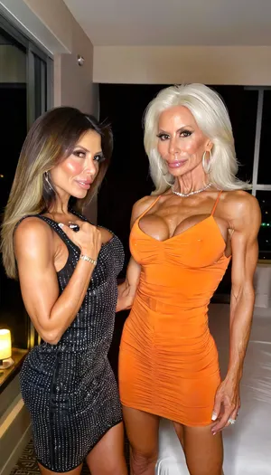 Sexy Mexican bimbo milf, 2girls, lesbian party, huge diamond ring, leaning towards me, perky, beautiful, close up, in my hotel suite, skinny muscle, 69yo rich mom, tons of jewelry, old skin, beautiful model, standing in front of me, tanned skin, doll face, night, dress, 4ng3l, face, <lora:SDXL_BetterFaces-LoRA_v1:.8>, <lora:ThePitXL:.8>, <lora:clothed_small:2>, braless, Wearing, clothes, that, make, sense, with, Braless>, <lora:bralessSDXL_v1_00022:.8>